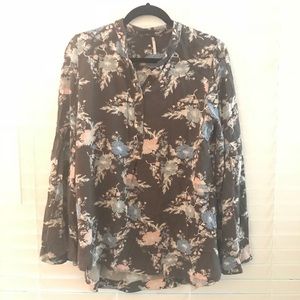 Free people floral tunic blouse size medium